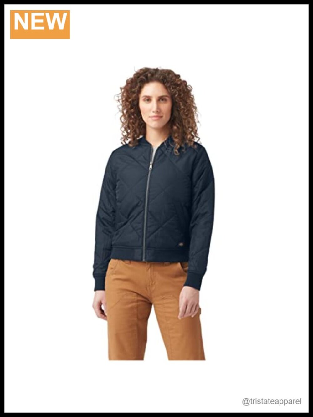 Quilted Bomber Jacket Lightweight Warm Ribbed Cuffs Fall Layer